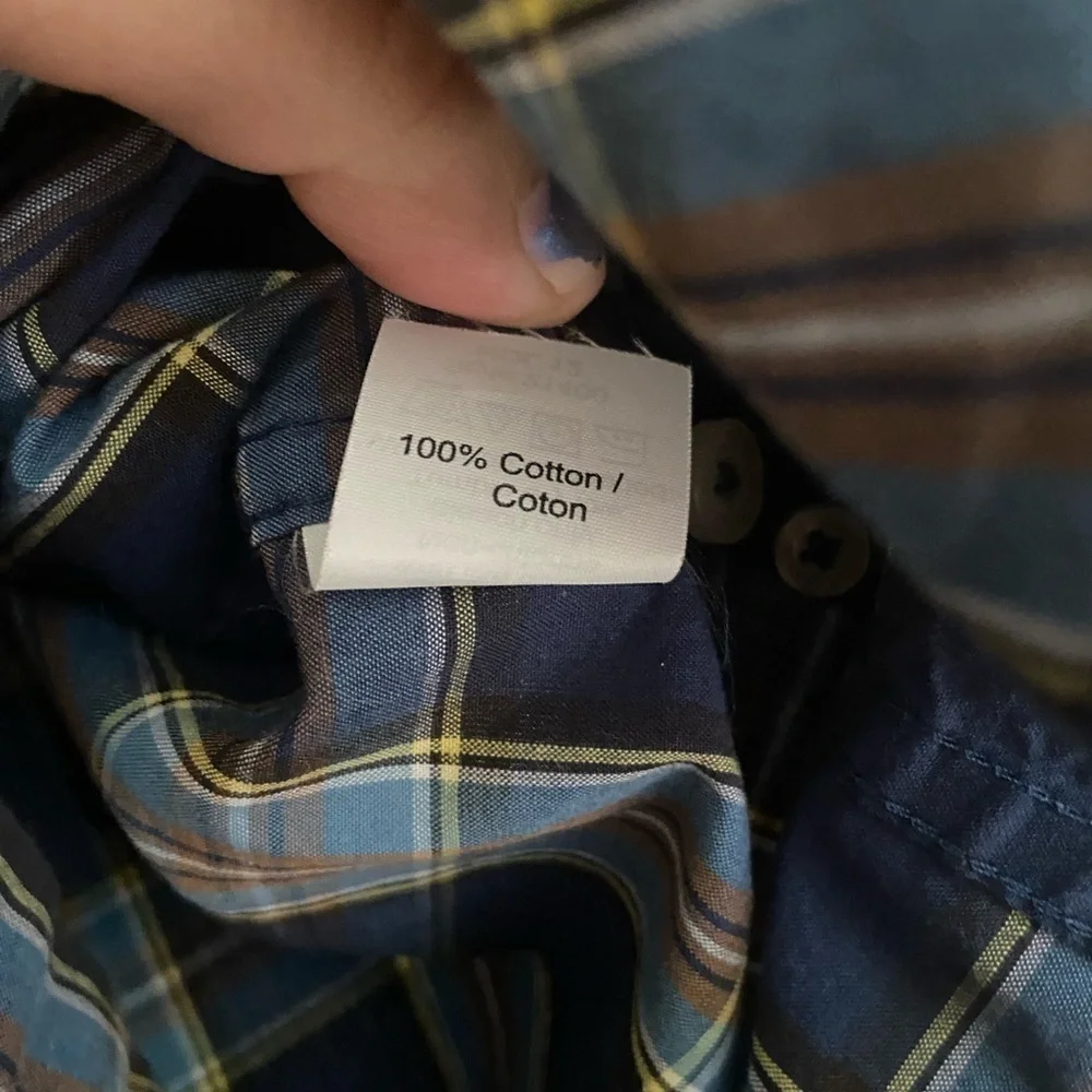 J. Crew Button Down Shirt Mens Blue Long Sleeve Button Up Sz XS Plaid Woven EUC